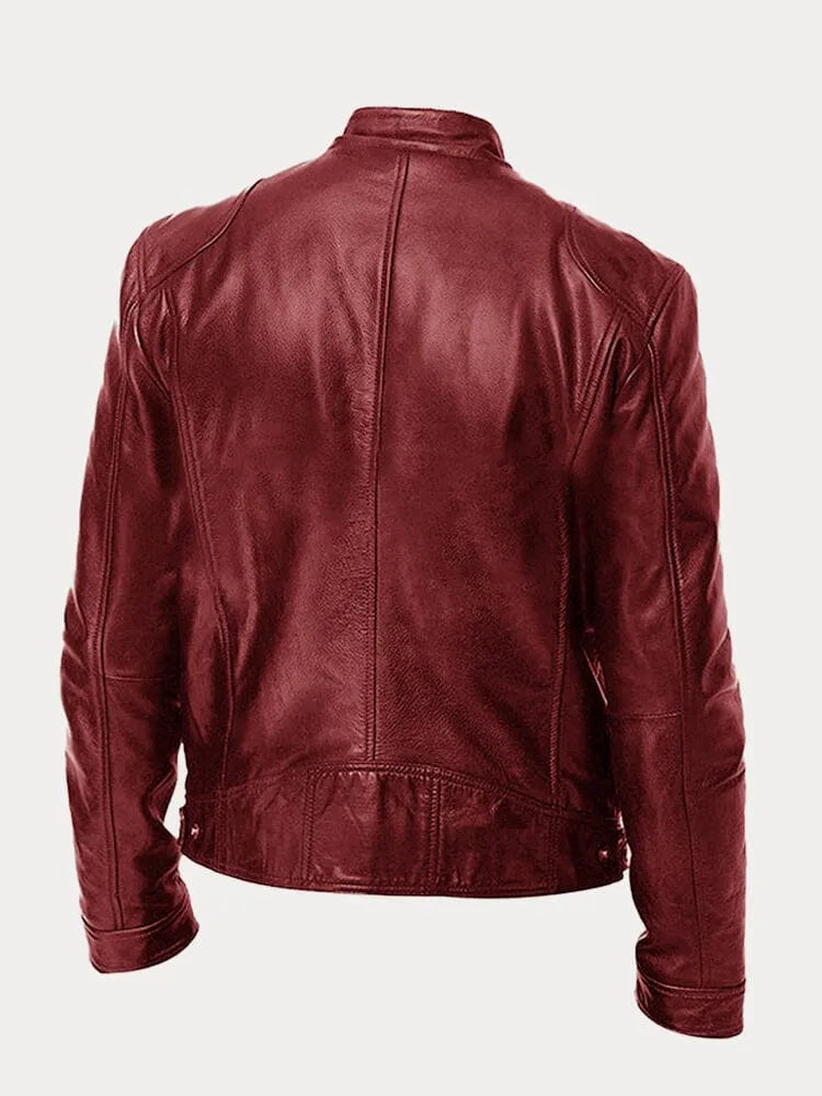 SUENTA Damen Lässige Lederjacke Moderne Stil Robustheit