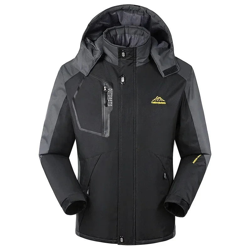 SUENTA Herren-Skijacke mit Kapuze Winter-Oberbekleidung Stilvoll Schwarz