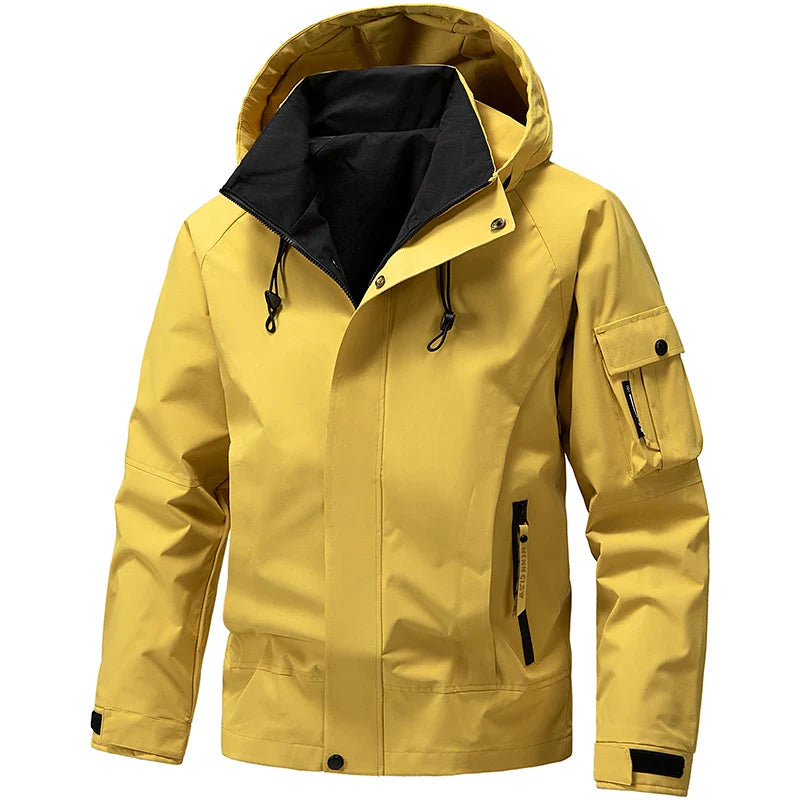 SUENTA Herren Softshell Jacke Mit Taschen Kapuze Reißverschluss Gelb