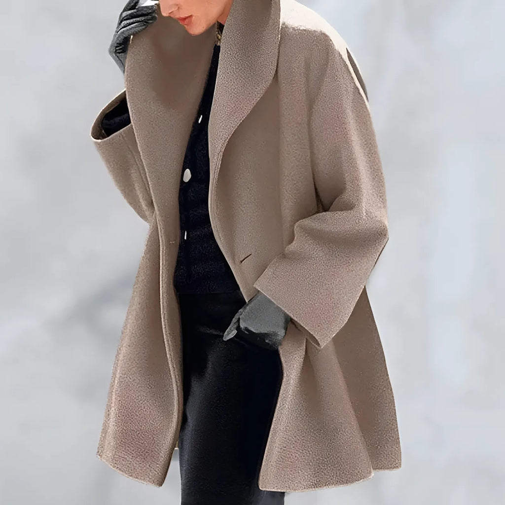 SUENTA Damen Winter Klassiker Trench Mantel Zeitlose Eleganz Warme - Winterjacke Damen Braun