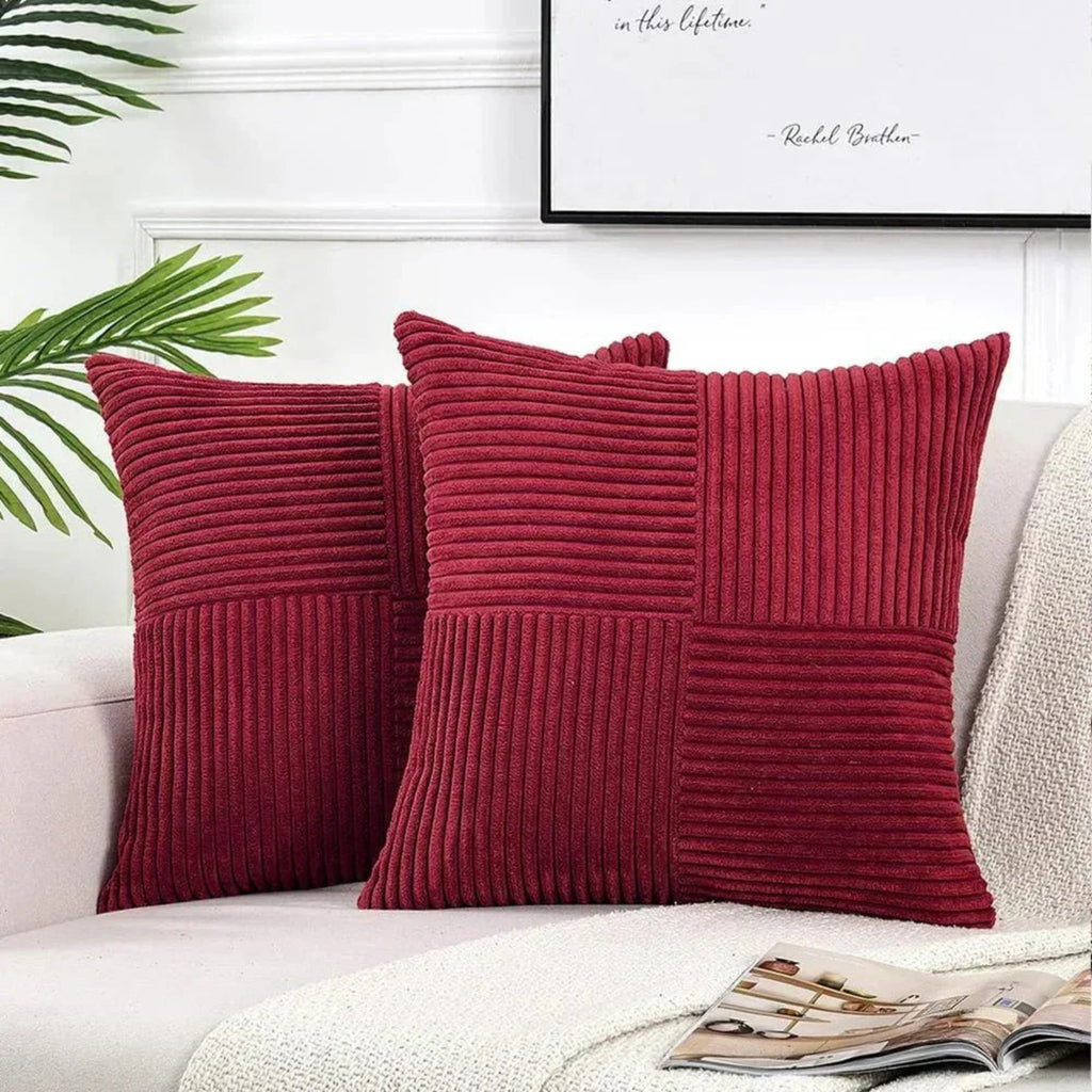 SUENTA Samtkissenbezüge 45x45 Cm Luxusweich Für Sofa Und Bett Rot 45x45cm