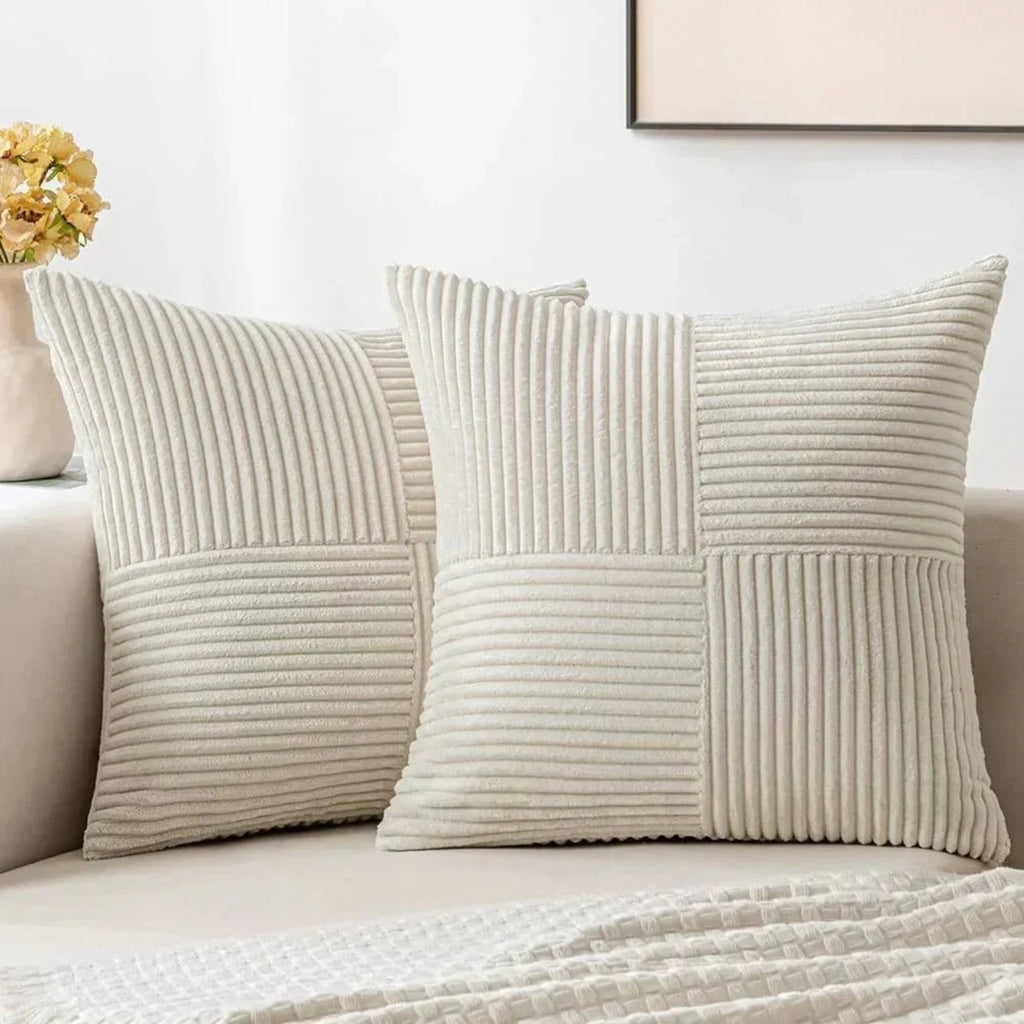 SUENTA Samtkissenbezüge 45x45 Cm Luxusweich Für Sofa Und Bett Beige 45x45cm