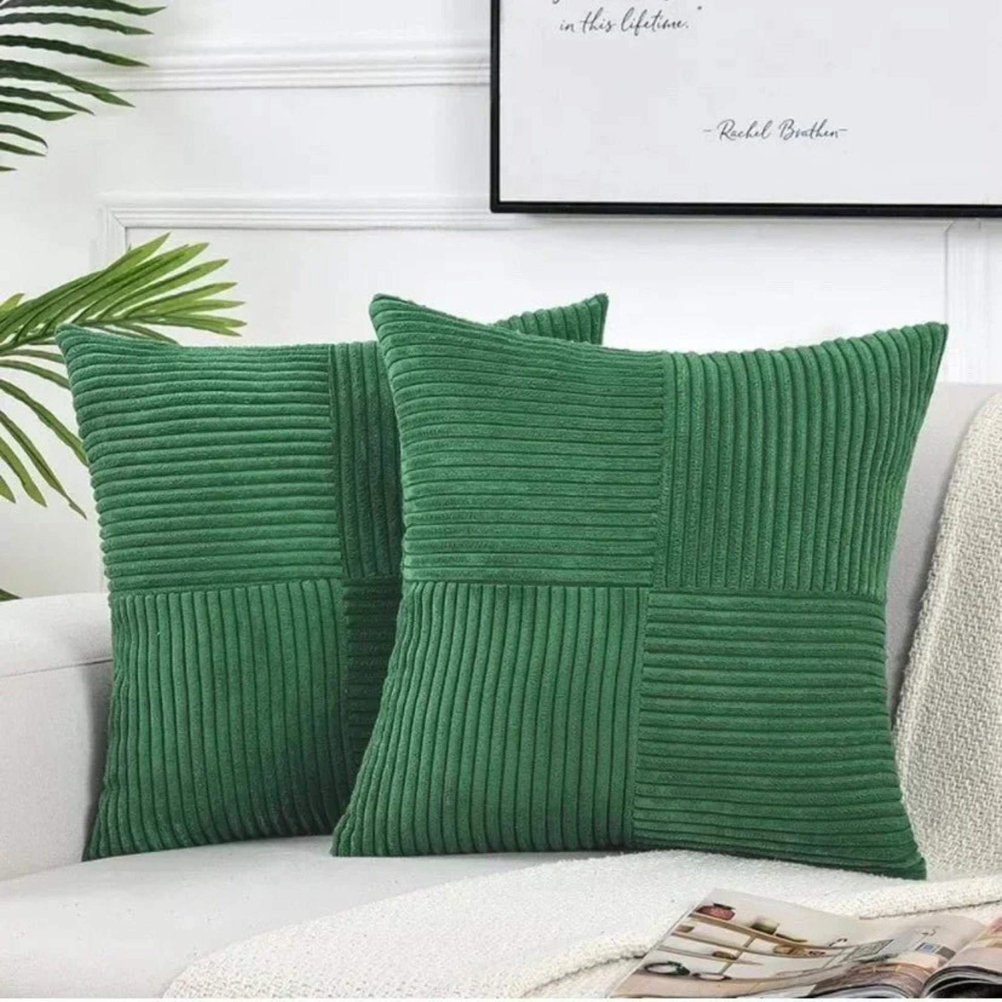 SUENTA Samtkissenbezüge 45x45 Cm Luxusweich Für Sofa Und Bett Grün 45x45cm