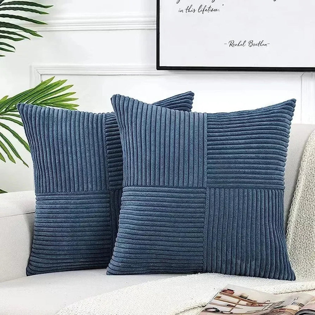 SUENTA Samtkissenbezüge 45x45 Cm Luxusweich Für Sofa Und Bett Blau 45x45cm