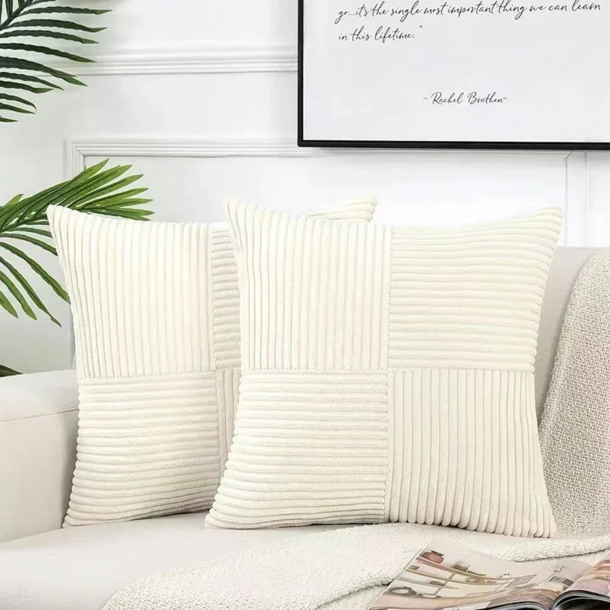 SUENTA Samtkissenbezüge 45x45 Cm Luxusweich Für Sofa Und Bett Weiß 45x45cm