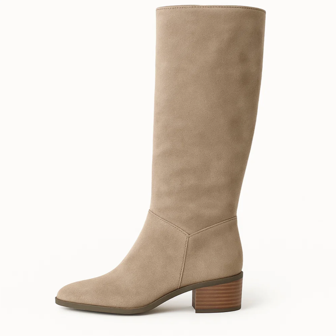 SUENTA Aureliuz Damen Kniestiefel – Leder & Samt-Optik mit Hohem Komfort Braun