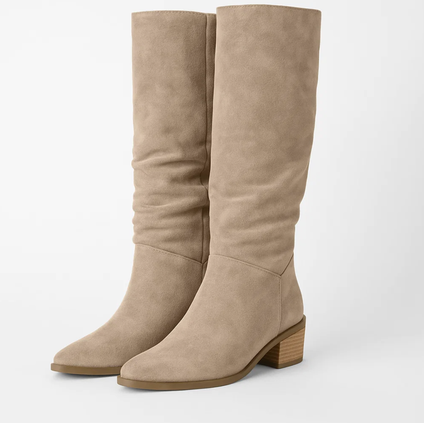 SUENTA Aureliuz Damen Kniestiefel – Leder & Samt-Optik mit Hohem Komfort