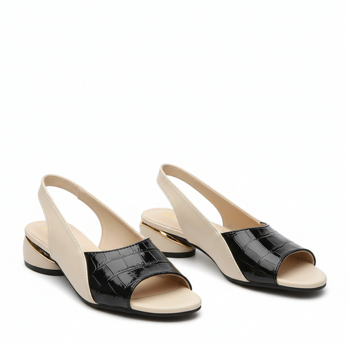 SUENTA Femme Flora Sandalen Offener Absatz Verstellbarer Knöchelriemen Karoabsatz
