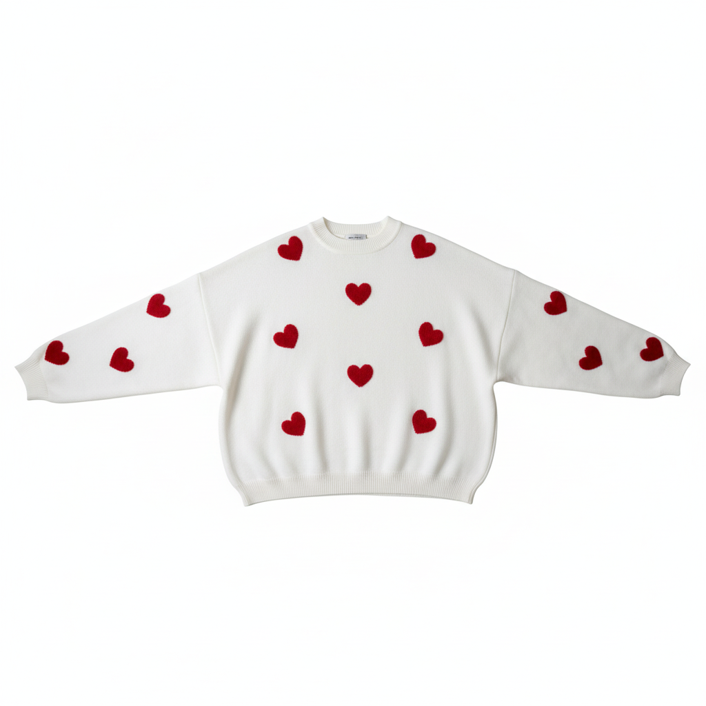SUENTA Pullover Comfy Love Sweater Atmungsaktiv Weich Hochwertigen Stoffs