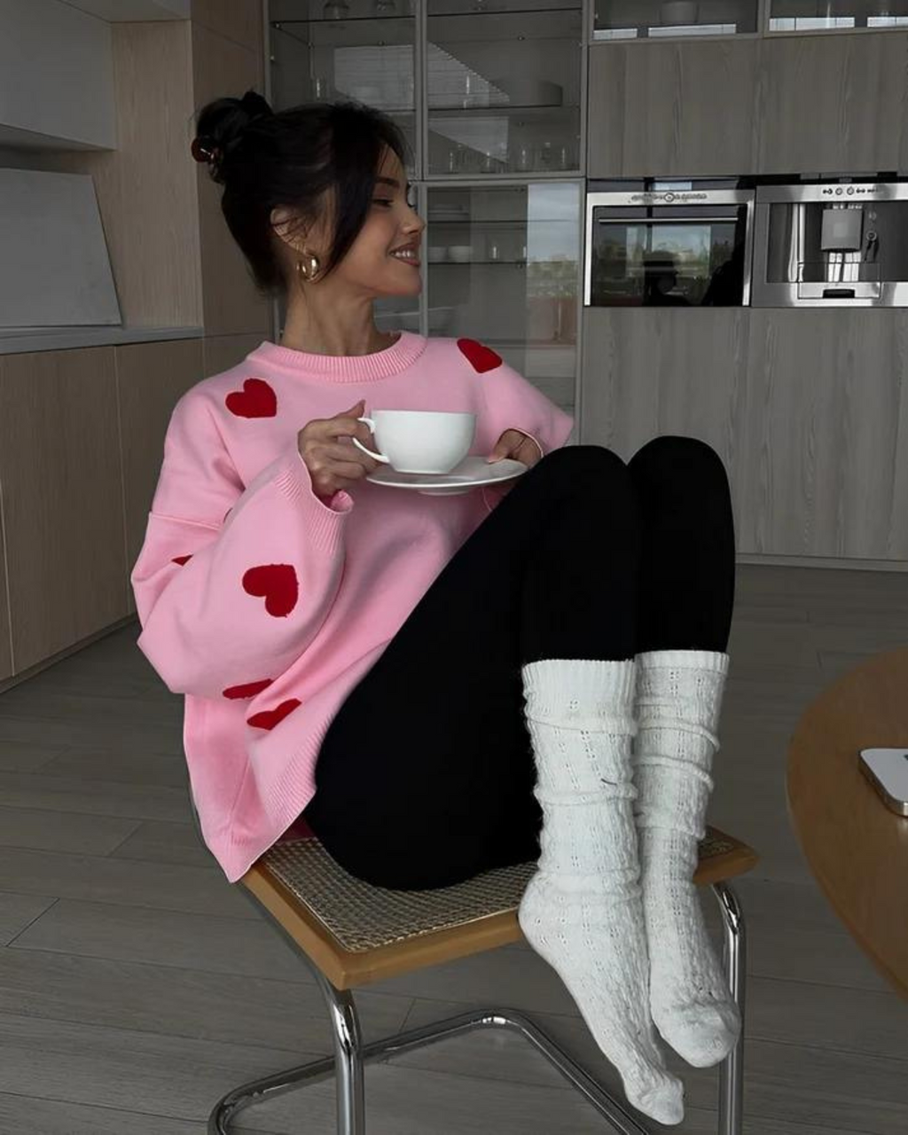SUENTA Pullover Comfy Love Sweater Atmungsaktiv Weich Hochwertigen Stoffs