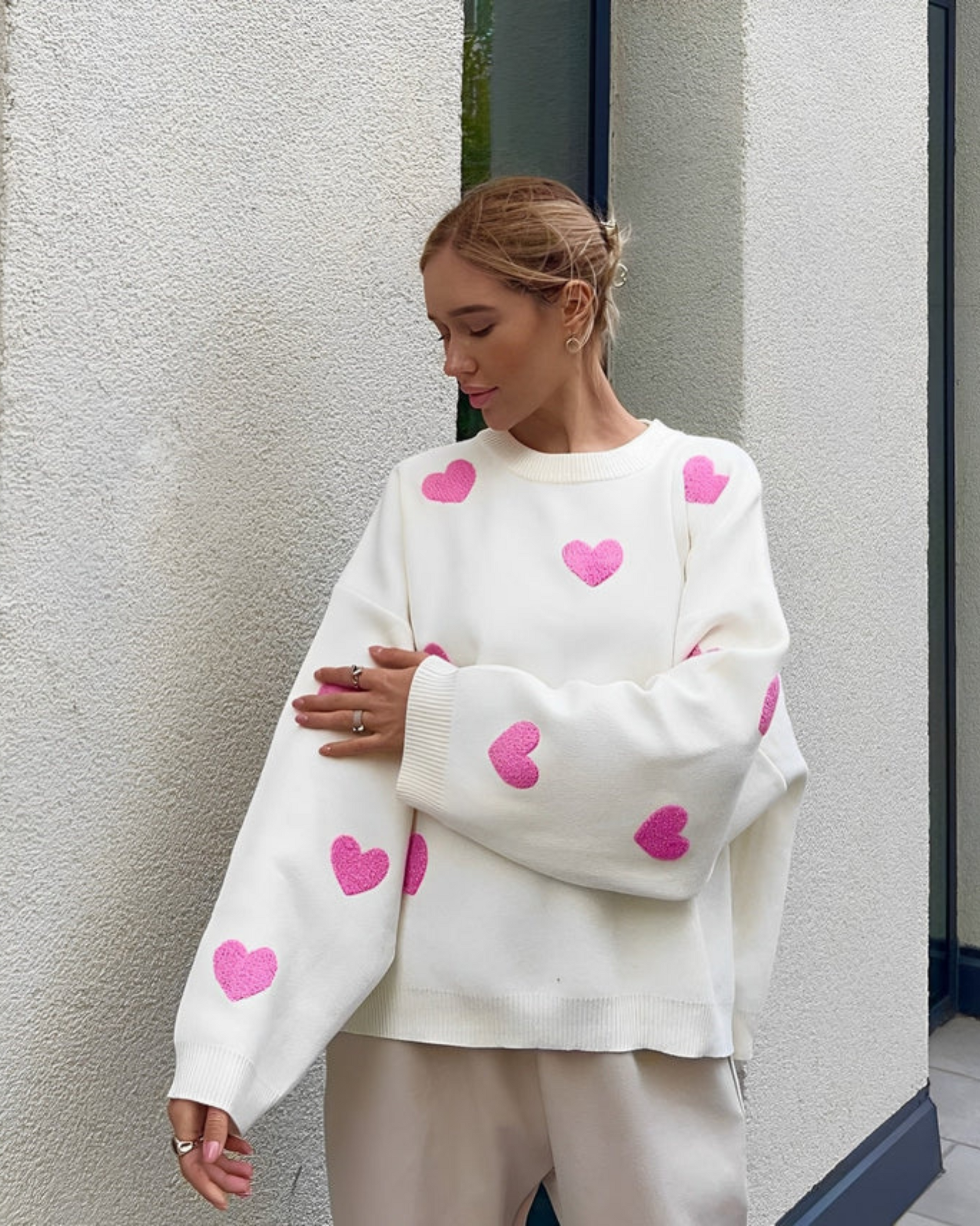 SUENTA Pullover Comfy Love Sweater Atmungsaktiv Weich Hochwertigen Stoffs
