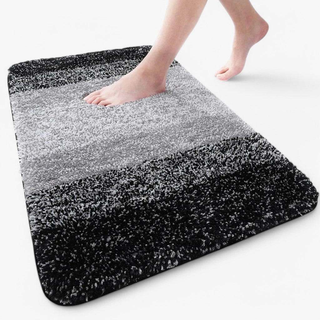 SUENTA Saugfähige Rutschfeste Badematte Trocken Füße Nach Dusche Schwarz