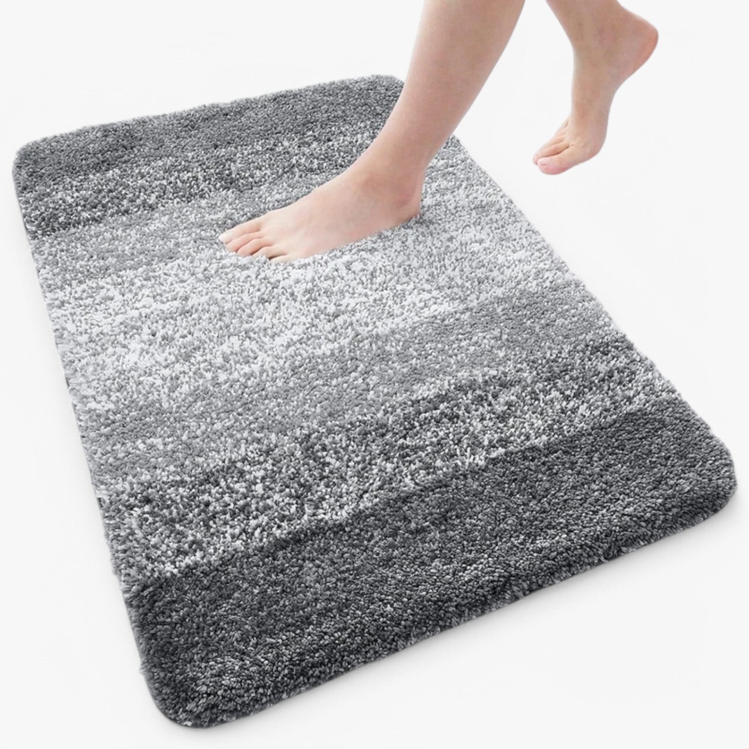 SUENTA Saugfähige Rutschfeste Badematte Trocken Füße Nach Dusche Grau