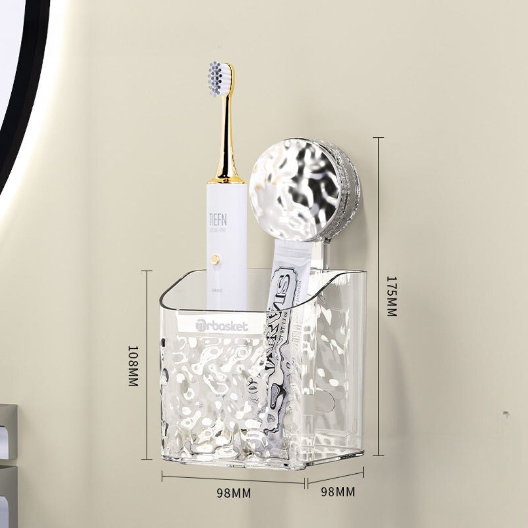 SUENTA Saugnapf Badezimmer Regal Silber Klein
