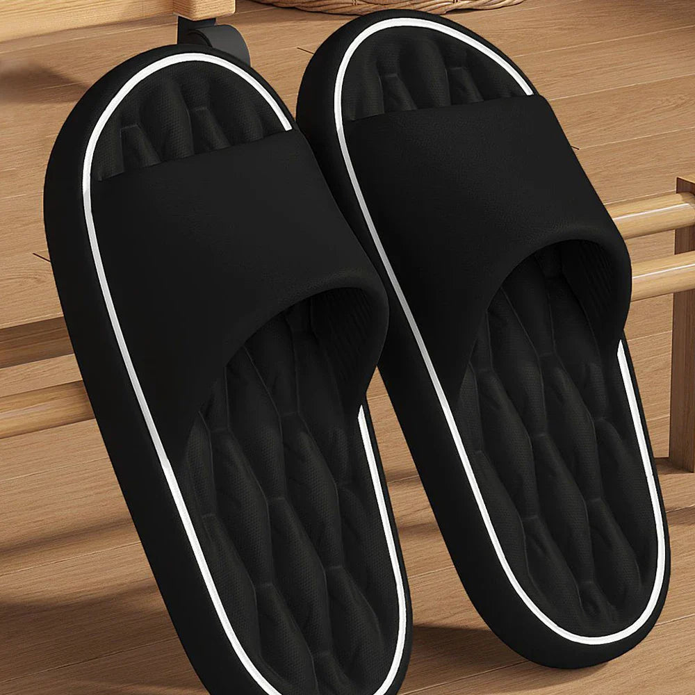 SUENTA Bequeme Unisex-Hausschuhe Offene Zehenpartie Zuhause Schwarz