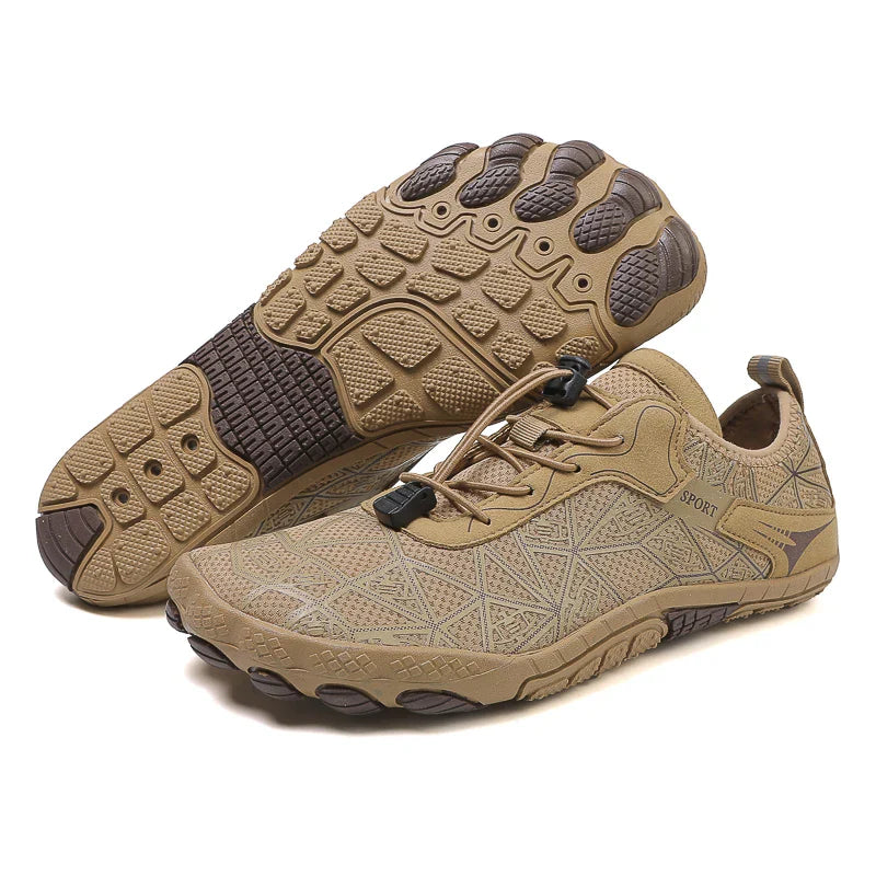 SUENTA Unisex Barfußschuhe Stylische Wasserdicht Strand Wassersport Khaki