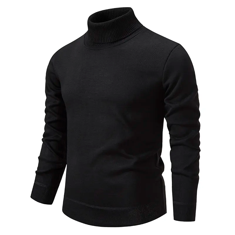 SUENTA Baumwolle - Rollkragenpullover Skandinavischer Stil Schwarz