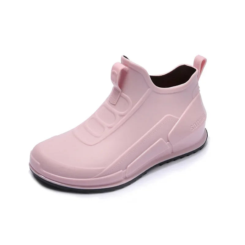 SUENTA Damen Wasserdichte Gummistiefel Reinschlüpfen Trocknen - Winterstiefel Rosa