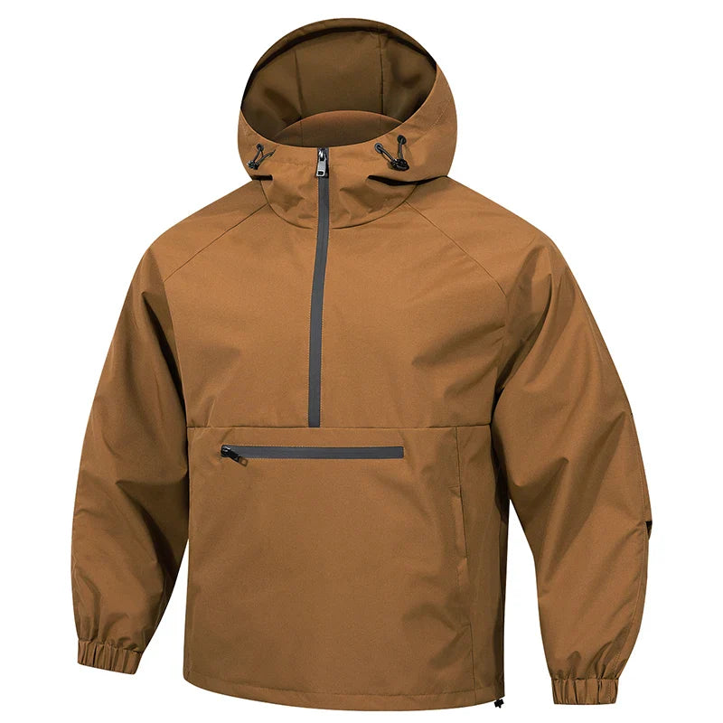 SUENTA Herren Kapuze Softshell Jacke Langarm Freizeitjacke Karamell