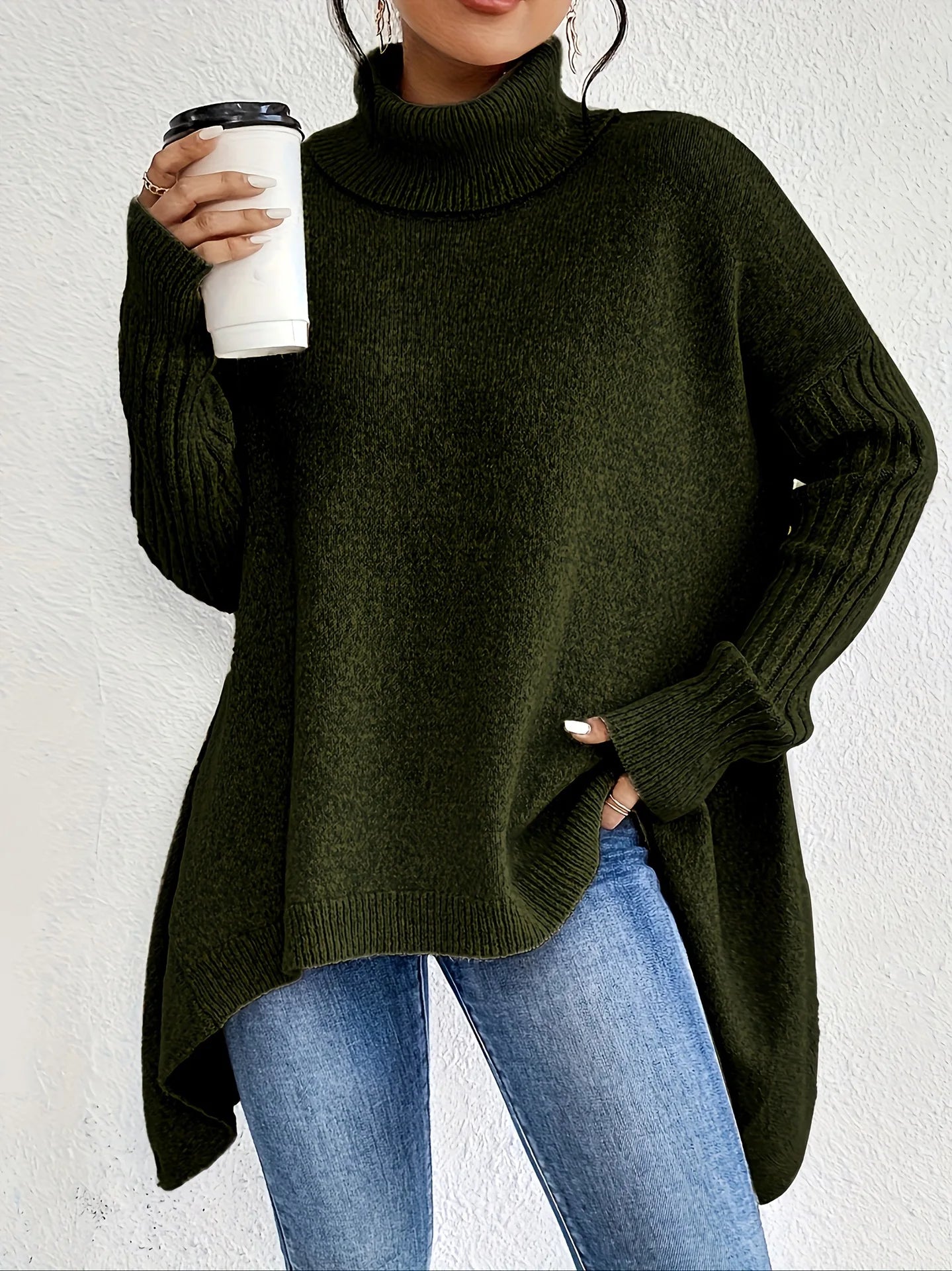 Luna | Jersey de invierno oversize para mujer, cómodo y con cuello alto