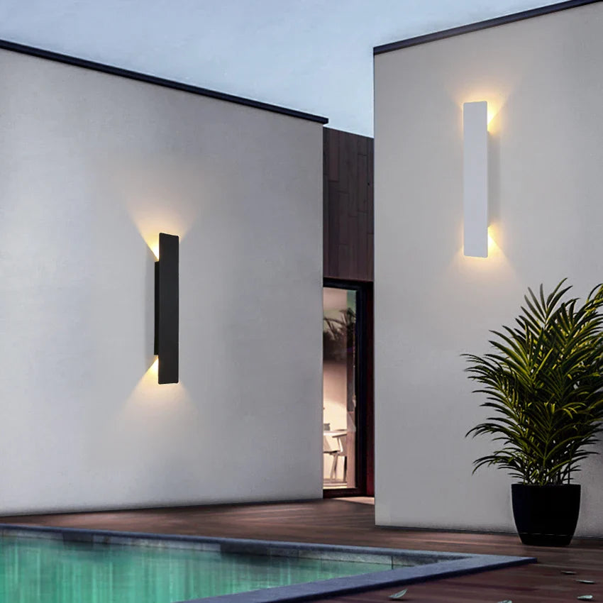 SUENTA Wasserdichte Außenwandlampen Wandleuchte 18W LED Aluminium Schwarz