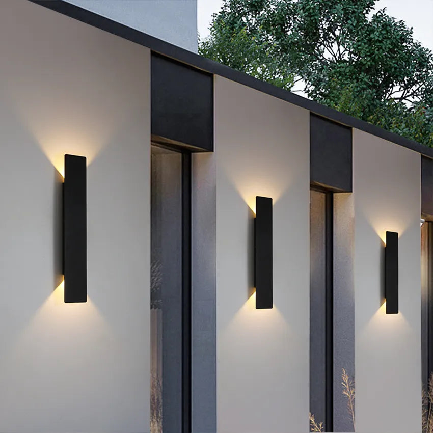 SUENTA Wasserdichte Außenwandlampen Wandleuchte 18W LED Aluminium Schwarz Schwarzes Gehäuse