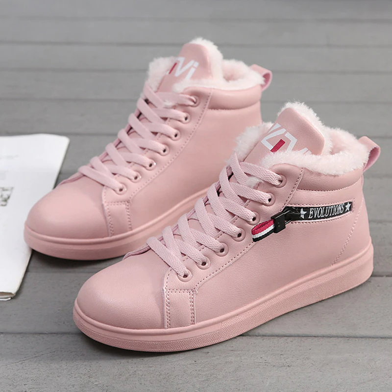 SUENTA Damen Stiefeletten Gefütterte Komfortable Winterschuhe - Winterstiefel Rosa