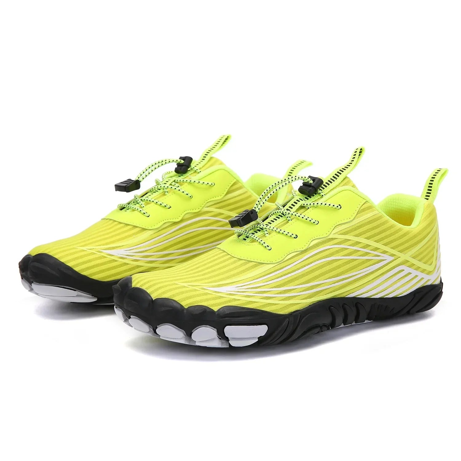 SUENTA Unisex Flache Barfußschuhe Wasserdichte Fünfzehige Aufbau Gelb