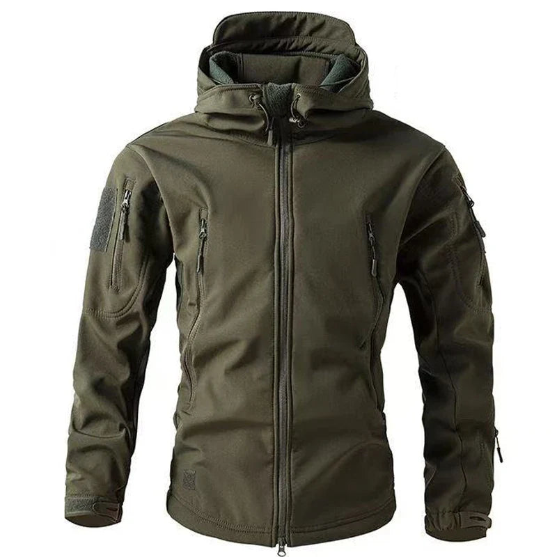 SUENTA Herren Softshell Jacke Windabweisenden Design Kapuze Grün