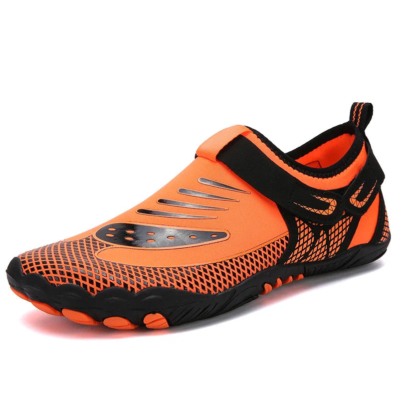SUENTA Unisex Barfußschuhe Rutschfest Wasserdichte Strand Orange 2