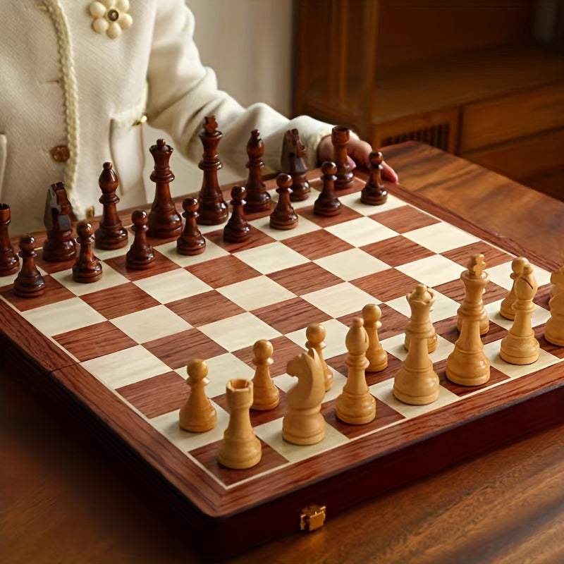 SUENTA Schachspiel aus Holz – Klappbares Turnier-Schachbrett