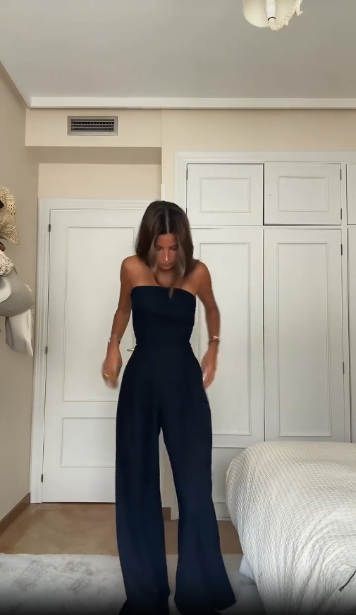 SUENTA Frauen Schicke Jumpsuit Elegantes Design Schlanke Gelegenheit - Overall