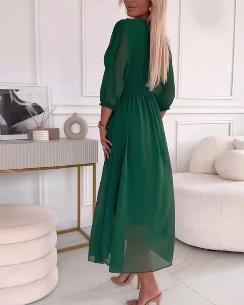 SUENTA Damen Sommerkleid – Elegante Puffärmel & Femininer Stil