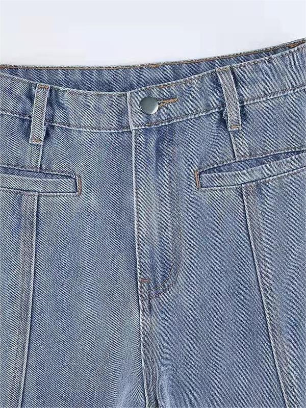 SUENTA Schlagjeans Mit Sternenaufnäher Hinten Lässig Streetwear Y2K