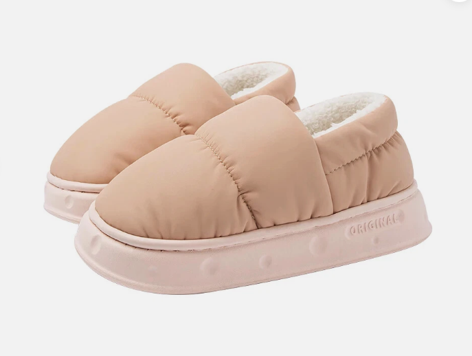SUENTA Unisex Warmer Hausschuhe Winter Kuschelig Innenfutter Pfirsich