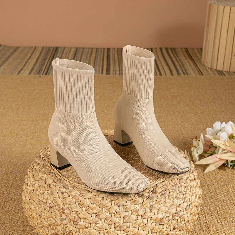 SUENTA Souls Damen Stiefeletten - Bequem aus der Komfort-Kollektion Beige