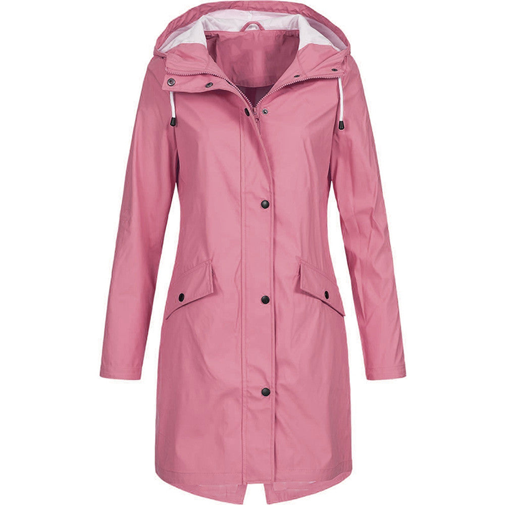 SUENTA Regenjacke Stylische Für Damen Wasserdicht Femininen Schnitt - Winterjacke Damen Rosa