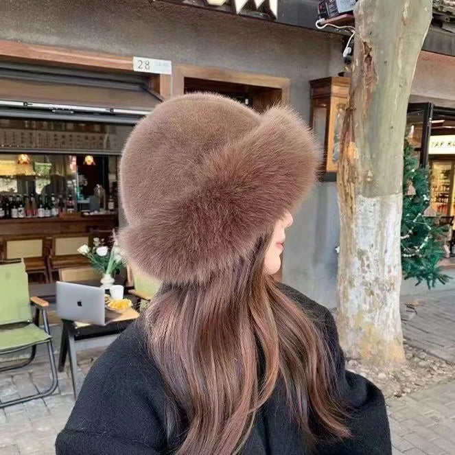 SUENTA Elegante Kunstfell Wintermütze Stilvollen Modisch Kunstfell