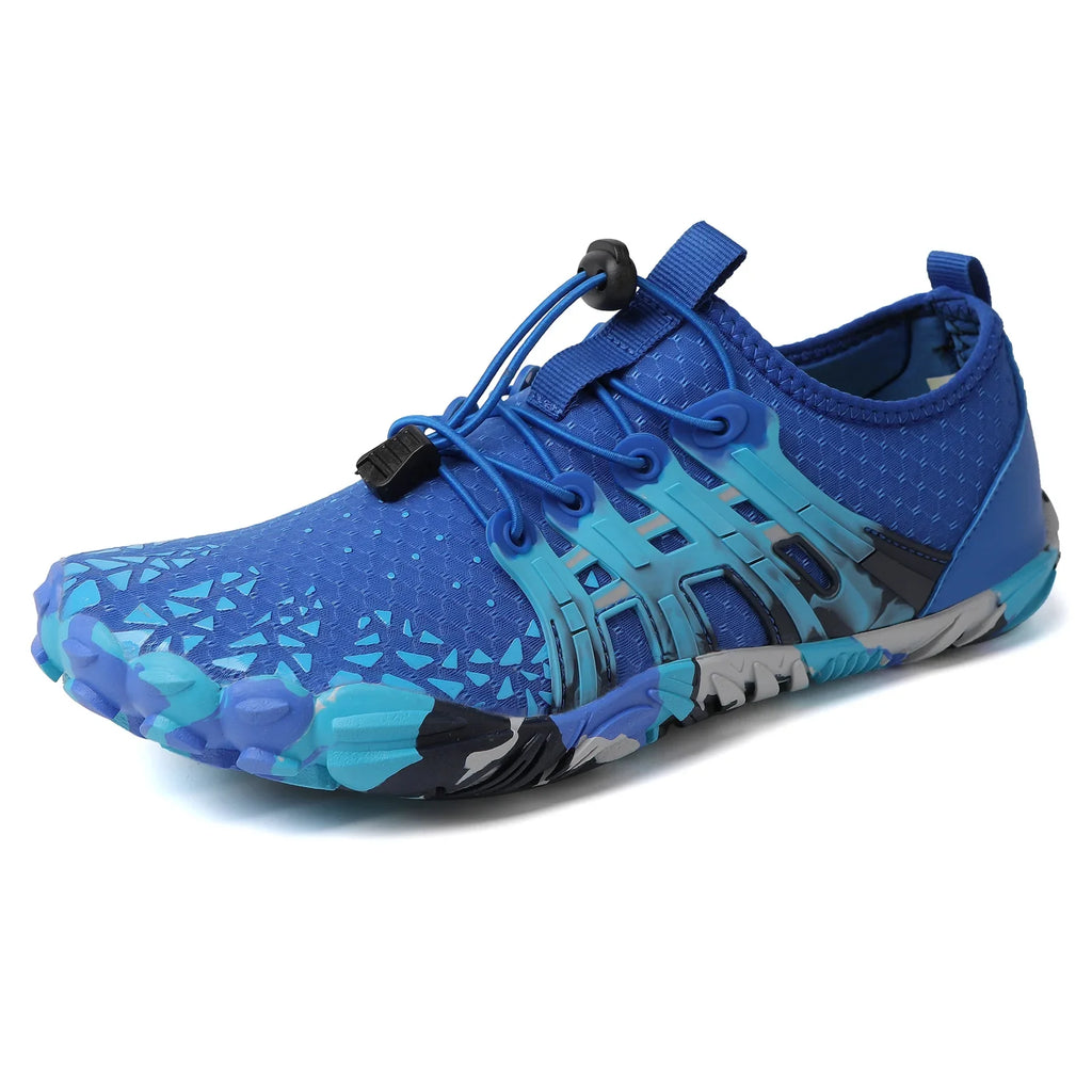 SUENTA Herren Damen Barfußschuhe Wasserdichte Farbenfrohe Design Blau
