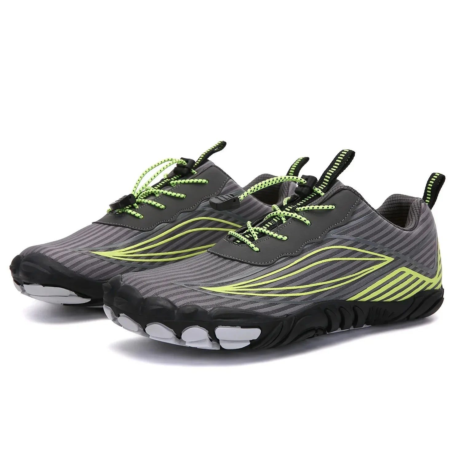 SUENTA Unisex Flache Barfußschuhe Wasserdichte Fünfzehige Aufbau Grau 2