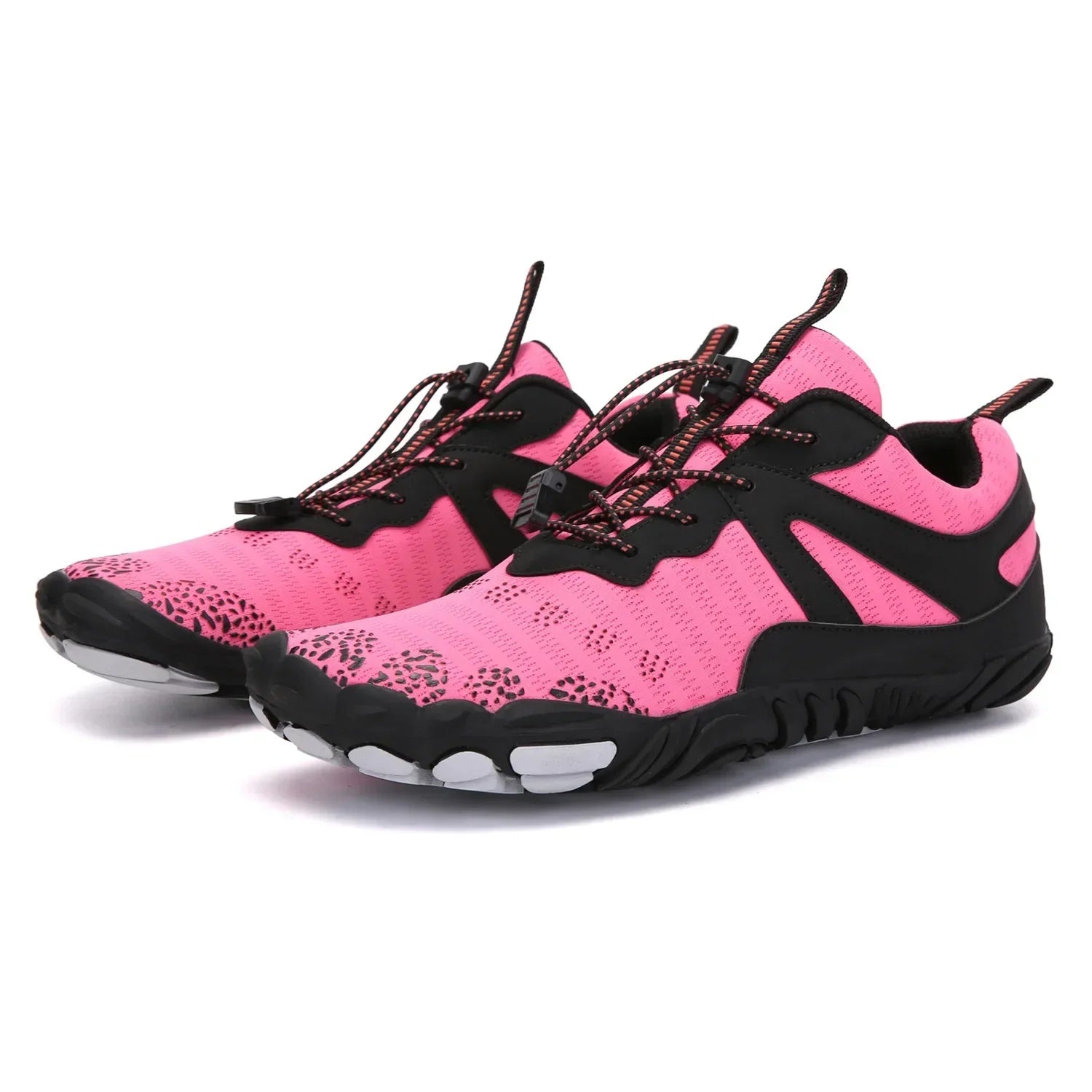 SUENTA Unisex Flache Barfußschuhe Wasserdichte Fünfzehige Aufbau Rosa