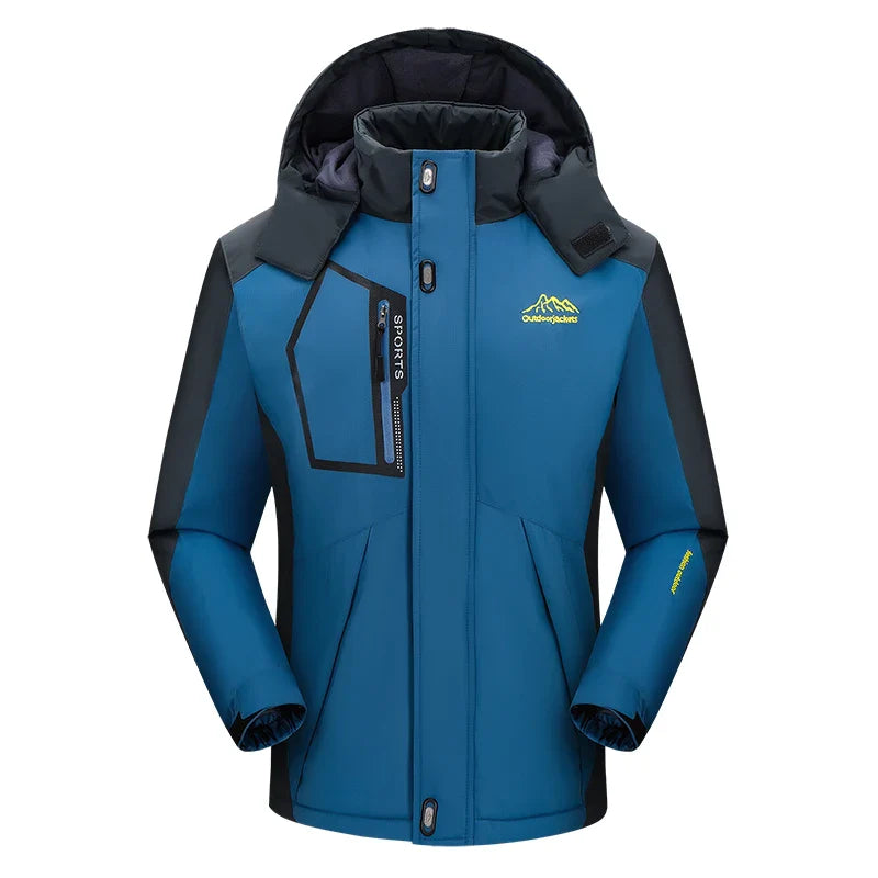 SUENTA Herren-Skijacke mit Kapuze Winter-Oberbekleidung Stilvoll Blau