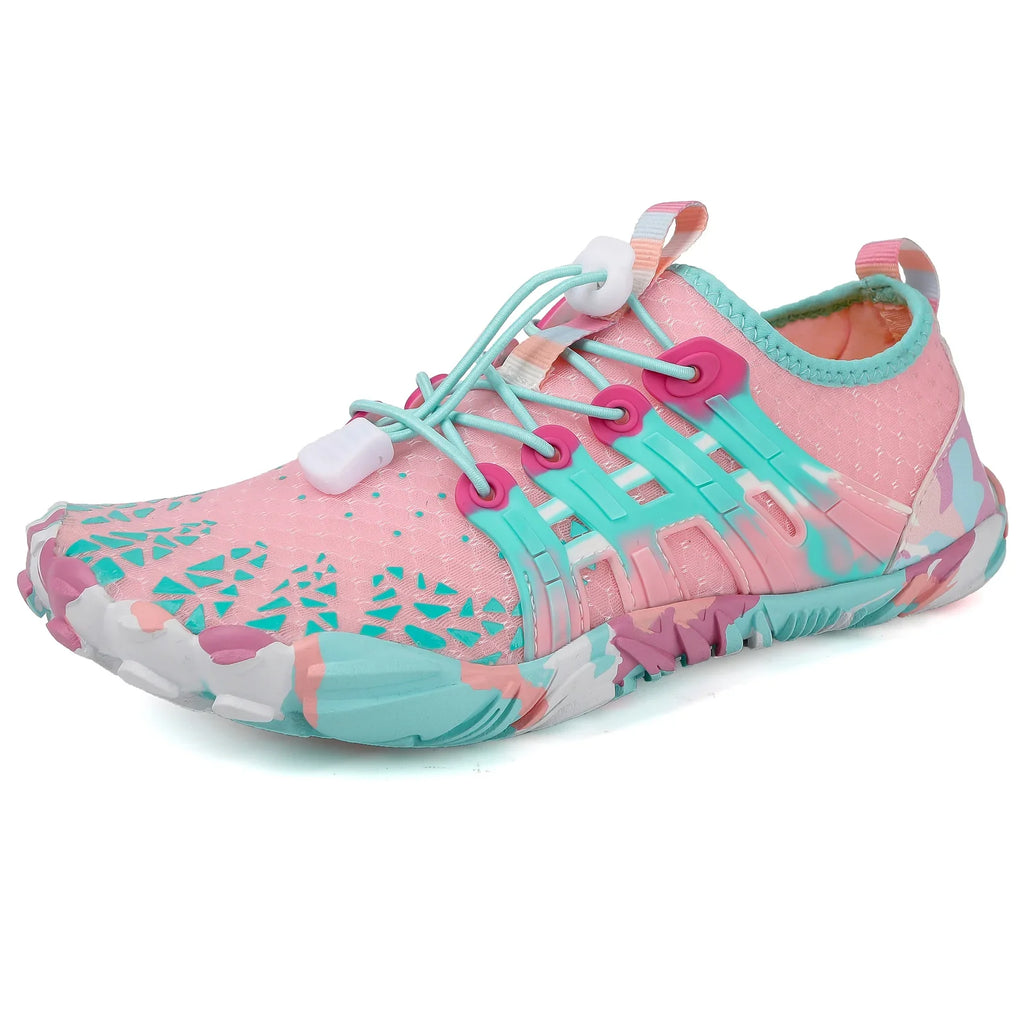 SUENTA Herren Damen Barfußschuhe Wasserdichte Farbenfrohe Design Rosa