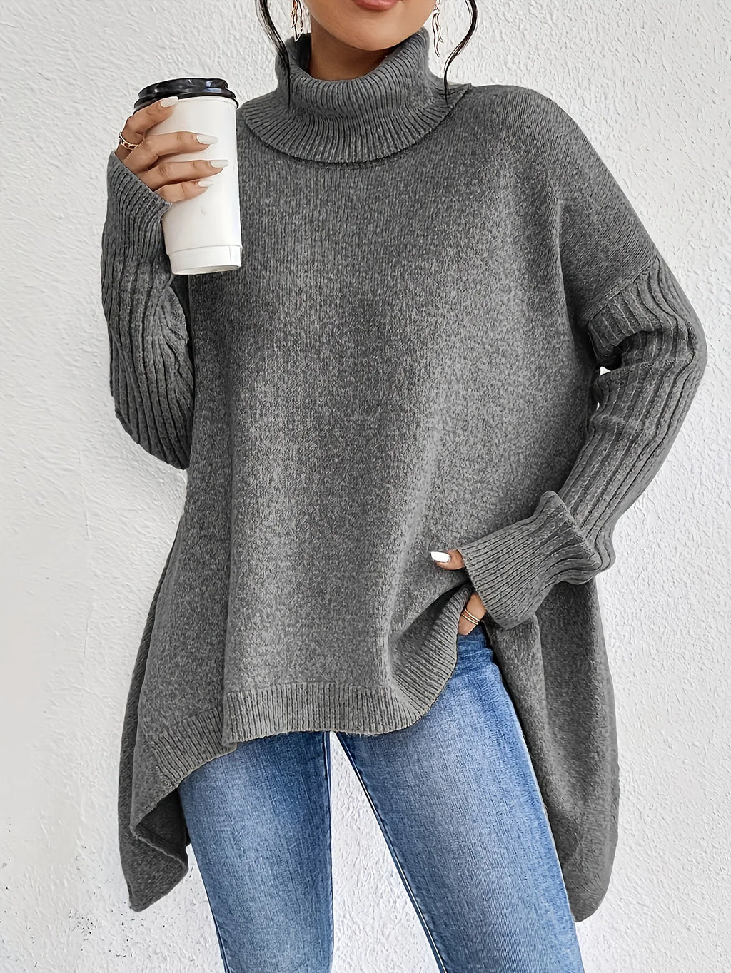 Luna | Jersey de invierno oversize para mujer, cómodo y con cuello alto