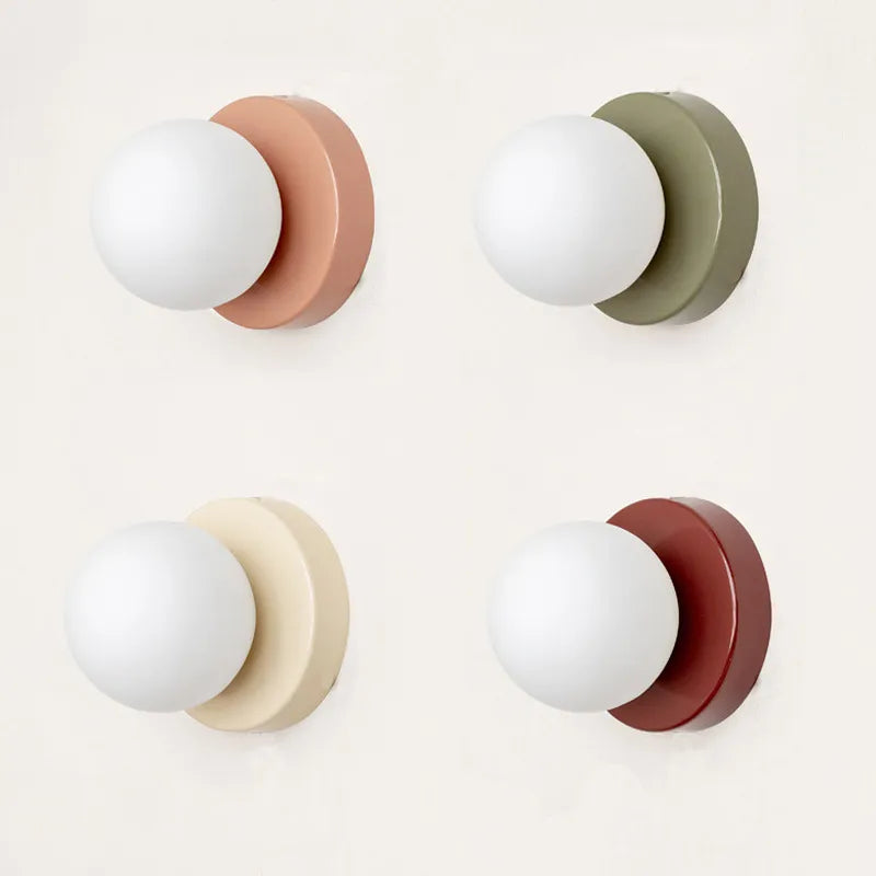 SUENTA Kreative LED Wandleuchte Macaron 10/12cm Glas Balkon