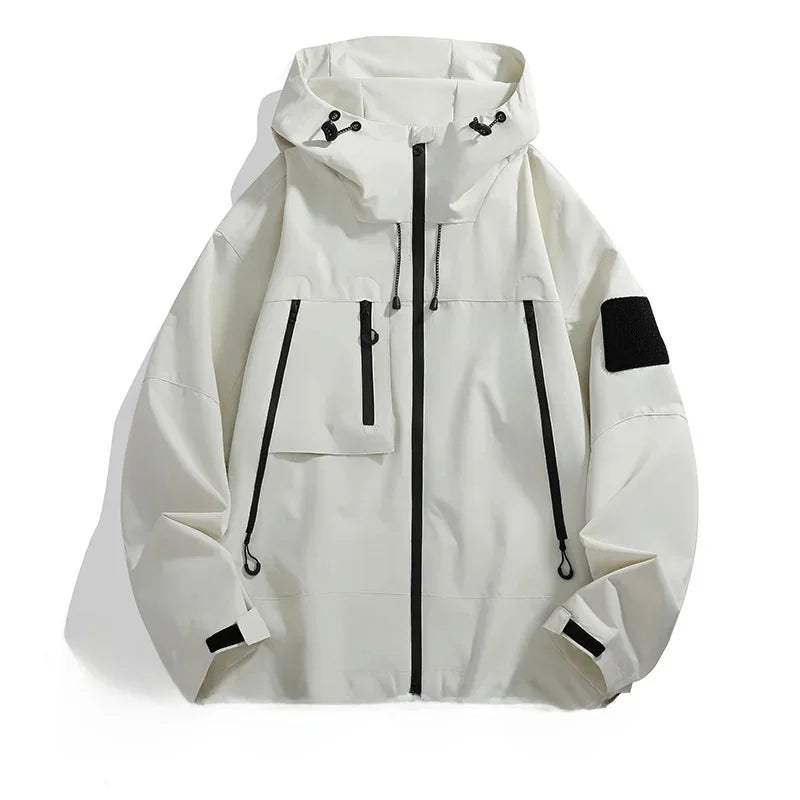 SUENTA Herren Softshell Jacke Mit Kapuze Design Bewegungsfreiheit Elfenbeinweiß
