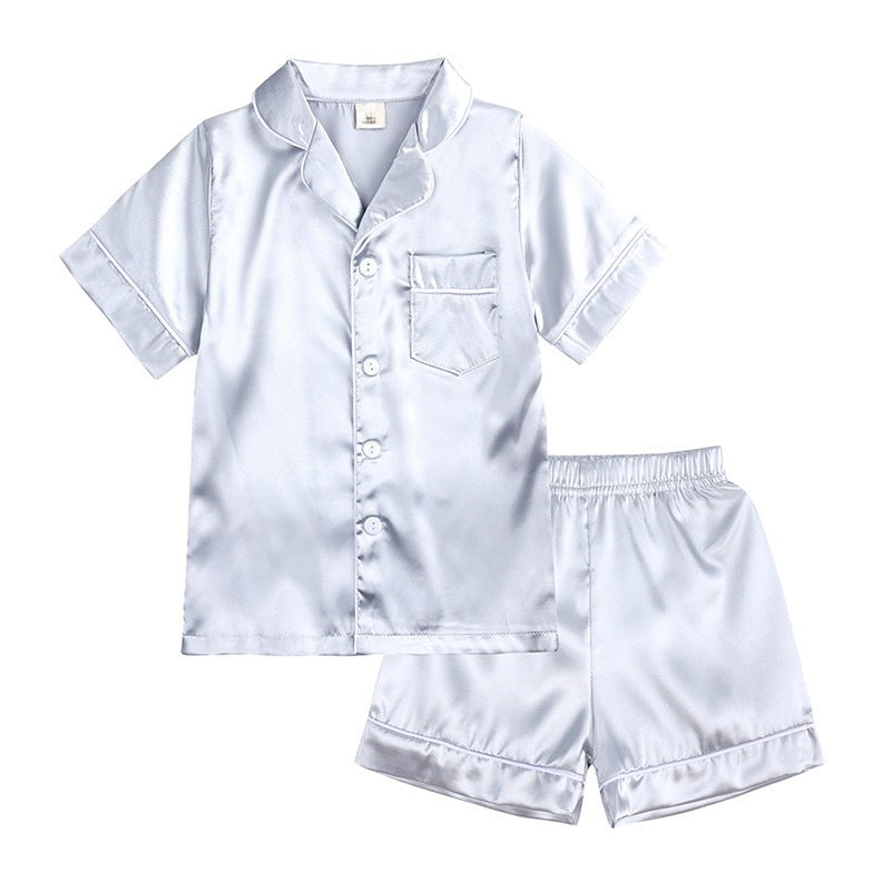 SUENTA Seiden-Pyjama-Set Luxuriöses Komfort weiche Berührung Haut Weiß Kurz