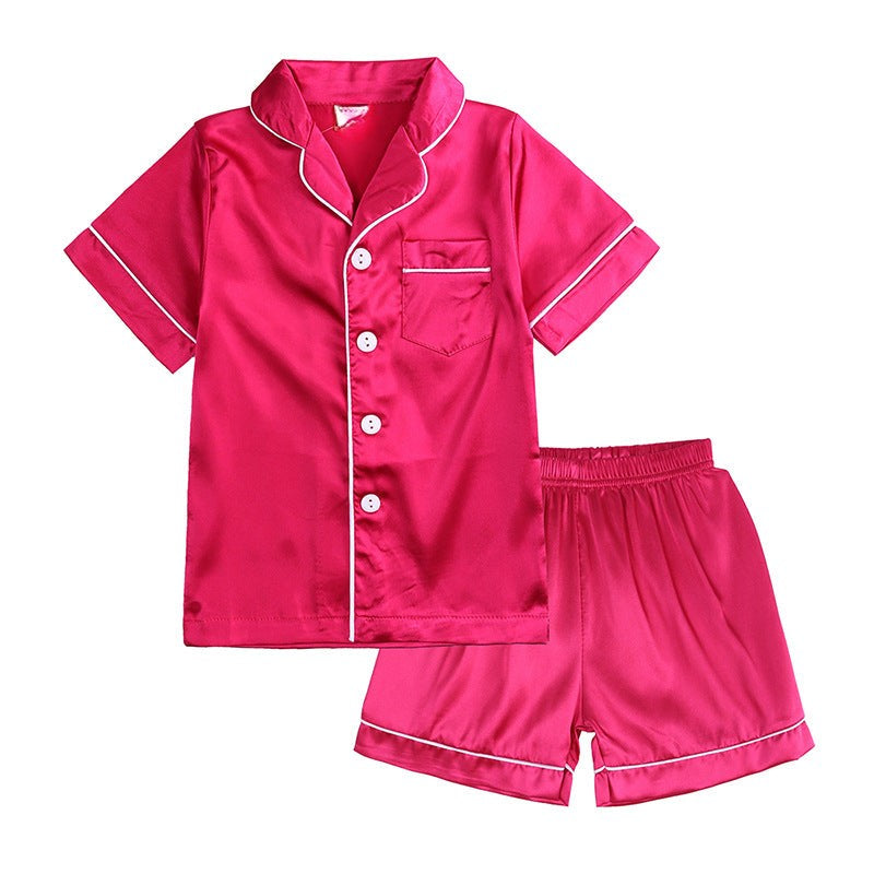 SUENTA Seiden-Pyjama-Set Luxuriöses Komfort weiche Berührung Haut Rosa Kurz