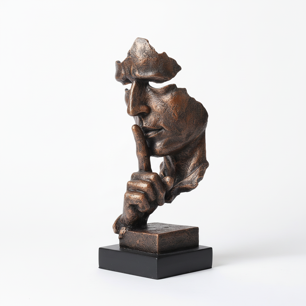 SUENTA Mann Nachdenkliche abstrakte Statue zur ruhigen Besinnung Der stille Mann