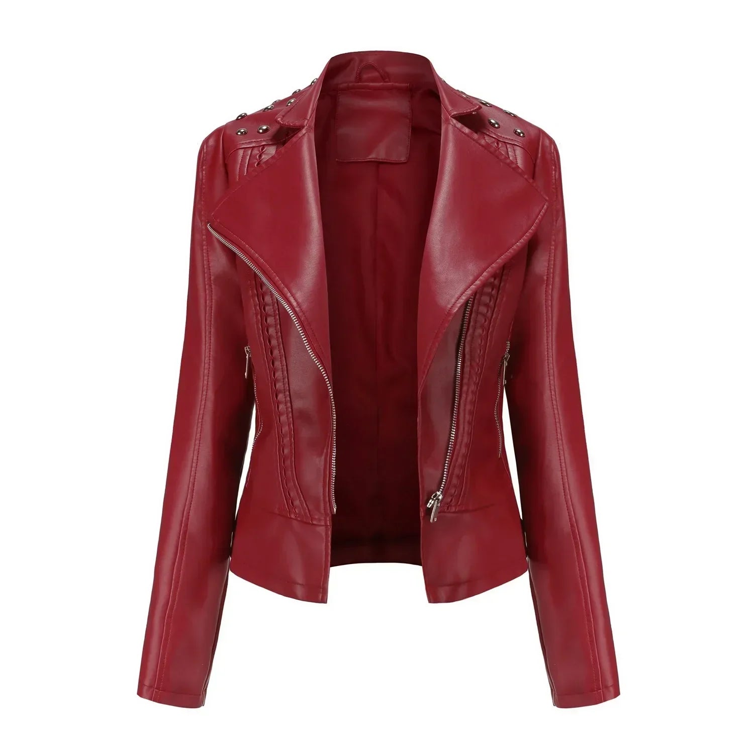 SUENTA Damen Langarmjacke Schicke Mit Atmungsaktivem Material Dunkelrot